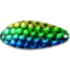 Acme Little Cleo Spoon, 1 7/8in, Sinking, 1/3oz, Hammered Blue&Green&Gold, C100/HBGG