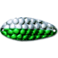 Acme Little Cleo Spoon, 1 7/8in, Sinking, 1/3oz, Hammered Nickel & Green, C100/HNG