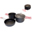 Alpine Mountain Gear Hard-Anodized Camping Cook Set, 5 pcs, Black, AMGCKSET/M