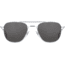 AO Original Pilot 2 Sunglasses, Silver Frame, Gray Glass Lens, Standard Temple, 55-20-145, OP-255STCLGYG