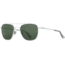 AO Original Pilot 4 Sunglasses, Matte Silver Frame, Green Glass Polarized Lens, Standard Temple w/ Smoke Temple Tip, 52-20-140, OP-452STSMGNG-P