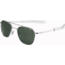 AO Original Pilot Sunglasses, Bayonet, Silver Frame, Green Glass Lenses, 52mm, 32201