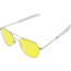 AO Original Pilot Sunglasses, Bayonet, Silver Frame, Yellow Lens, Polarized, 57mm, 30255