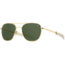 AO Original Pilot Sunglasses, Gold Frame, 55 mm Calobar Green SkyMaster Glass Lenses, Bayonet Temple, Polarized, 738921549451