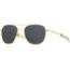AO Original Pilot Sunglasses, Gold Frame, 52 mm True Color Gray AOLite Nylon Lenses, Bayonet Temple, Polarized, OP-152BTCLGYN-P