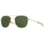 AO Original Pilot Sunglasses, Gold Frame, 57 mm Calobar Green SkyMaster Glass Lenses, Bayonet Temple,OP-157BTCLGNG