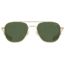 AO Original Pilot Sunglasses, Gold Frame, 57 mm Calobar Green SkyMaster Glass Lenses, Bayonet Temple,OP-157BTCLGNG
