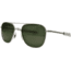 Open Box, Dealer Demo, AO Original Pilot Sunglasses, Bayonet, Matte Chrome Frame, Green Glass Lenses, 55mm, 32222