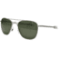 Open Box, Dealer Demo, AO Original Pilot Sunglasses, Bayonet, Matte Chrome Frame, Green Glass Lenses, 57mm, 32225