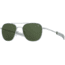 AO Original Pilot Sunglasses, Matte Silver Frame, 57 mm Calobar Green SkyMaster Glass Lenses, Bayonet Temple,738921550303