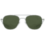 AO Original Pilot Sunglasses, Matte Silver Frame, 57 mm Calobar Green SkyMaster Glass Lenses, Bayonet Temple,738921550303