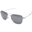 AO Original Pilot Sunglasses, Bayonet, Silver Frame, True Color Gray Glass Lens, Polarized, 52mm, 32118