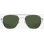 AO Original Pilot Sunglasses, Silver Frame, Calobar Green SkyMaster Glass Lenses, Bayonet Temple, 55-20-140, OP-255BTCLGNG