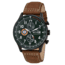AVI-8 Hawker Hurricane Watch Quartz Japan Chronograph with Date, Green/Brown, AV-4011-05
