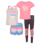 Body Glove Toddler Girls Four-Piece Foil Logo/Heart Graphic Set - Blue &amp; Pink CA4E11AF, 4T, Blue &amp; Pink, 8260BGS31-A-4T