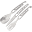 Baladeo Basecamp Cutlery Set Kitchen Knives, Three Piece Set, Food Grade SS, Five Functions Serrated Knife, Spoon, Fork, Can Opener, Bottle Opener, Zippered Dark Gray Neoprene Pouch, ECO112