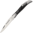 Baladeo Laguiole with Corkscrew Folding Knife,3.5in,Stainless Steel,Standard Edge,Black,Horn Handle BALDUB041