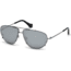Balenciaga BA0097 Sunglasses - Shiny Light Ruthenium Frame Color, Smoke Mirror Lens Color