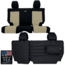 Bartact Jeep Seat Covers Rear Bench 2011-2012 Wrangler JK 2 Door Tactical Series, Black/Khaki, JKSC1112R2BK