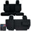 Bartact Jeep Seat Covers Rear Bench 2007-2010 Wrangler JK 2 Door Tactical Series, Black/Black, JKSC0710R2NN