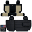 Bartact Jeep Seat Covers Rear Bench 2007-2010 Wrangler JK 2 Door Tactical Series, Black/Khaki, JKSC0710R2BK