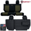 Bartact Jeep Seat Covers Rear Bench 2007-2010 Wrangler JK 2 Door Tactical Series, Black/Olive Drab, JKSC0710R2BO