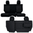 Bartact Jeep Seat Covers Rear Split Bench 13-18 Wrangler JKU, 4 Door, Tactical Series, Black/Black, JKSC2013R4BB