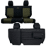 Bartact Jeep Seat Covers Rear Split Bench 13-18 Wrangler JKU, 4 Door, Tactical Series, Black/Olive Drab, JKSC2013R4BO