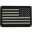 Bartact PVC Rubber Flag Patch w/ Velcro/Hook Backing, USA Flag - Stars on Left, Black/Grey, 2 x 3, FLAGLP23UL