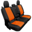 Bartact Rear 4 Door Seat Covers f/ 2019 plus Jeep Gladiator, w/Fold Arm Rest, Black/Orange, JTSC2019RFBN