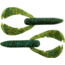 Bass Assassin BANG Lures Woopah Craw, 4in, 7 per Pack, Green Pumpkin/Blue Glitter, 4, WOO18432