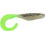 Bass Assassin Lures Curly Shad, 4in, 10 per Pack, Salt &amp; Pepper Silver Phantom/Chartreuse Tail, 4, CSA26238
