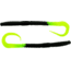 Bass Assassin Lures Worm, 7.5in, 15 per Pack, Black/Chartreuse Tail, 7.5, BA8205