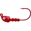 Bass Assassin Red Hook Jighead, 1/4 oz, 4/0 Wide Gap Hook Red, 4/Pack, RJA63002