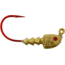 Bass Assassin Red Hook Jigheads, 1/4 oz, Hook 4/0, 4/Pack, Gold, 1/4 oz, RJA63109