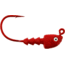 Bass Assassin Red Hook Jigheads, 1/4 oz, Hook 4/0, 4/Pack, Red, 1/4 oz, RJA63102