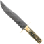 Bear and Son Knives American STD Bowie Fixed Blade Knife w/Leather Sheath, 9in, High Definition Damascus Steel, Genuine India Stag Bone Handle, 502D