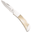 Bear and Son Knives Midsize Lockback Folding Knife, 2.75in, High Carbon Stainless Steel, Clip Point, White Smooth Bone Handle, WSB61