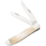 Bear and Son Knives Mini Trapper Folding Knife, 3.25in, High Carbon Stainless Steel, White Smooth Bone Handle, WSB07
