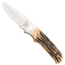 Bear and Son Knives Skinner Fixed Blade Knife, 2.88in, 440 Stainless Steel, Skinner, Genuine India Stag Bone Handle w/ Leather Sheath, 548