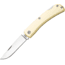 Bear and Son Knives Small Locking Farm Hand Folding Knife w/Clip, 2.75in, 1095 Carbon Steel, Yellow Aluminum Handle, C137L
