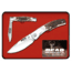 Bear & Son Cutlery 2 Piece Tin Set of Folding Knives with Stag Delrin Handle, 420 SS Blades, 4in and 2.85in Closed Blade, 71560