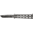 Bear &amp; Son Cutlery Bear &amp; Son Butterfly Knife 3.38'' Silver Vein Damascus