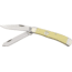 Bear &amp; Son Trapper Fold Knife, Clip and spey Blade, Smooth yellow delrin handl BCC354