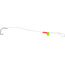 BearPaw Flicker Snelled Hook, Wide Gap, Kahle Bronze, 8in Mono, Fluorescent Yellow Spinner, Size 1, 6 per Pack, FYWB-1