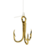 BearPaw Gold Treble Snelled Hook / 18in of Mono Leader, Size 14, 5 per Pack, TRGO-14