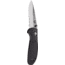 Benchmade Mini-Griptilian Folding Knife, Plain Edge, Satin Blade, Black Handle 556