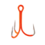 Berkley Fusion19 EWG Treble Hooks, 6, Orange, FSN19EWGTR6-ORG