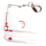 Betts Spin Bleeder Series Biting Frenzy Fishing Jig, White/Red Dot/Red With White Eye, 2in, 1/8oz, 023RST-35RN