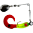 Betts Spin Curl Tail Lure, Chartreuse/Red Dot/Red Tail, 1/8oz, 3in, 023CT-11N